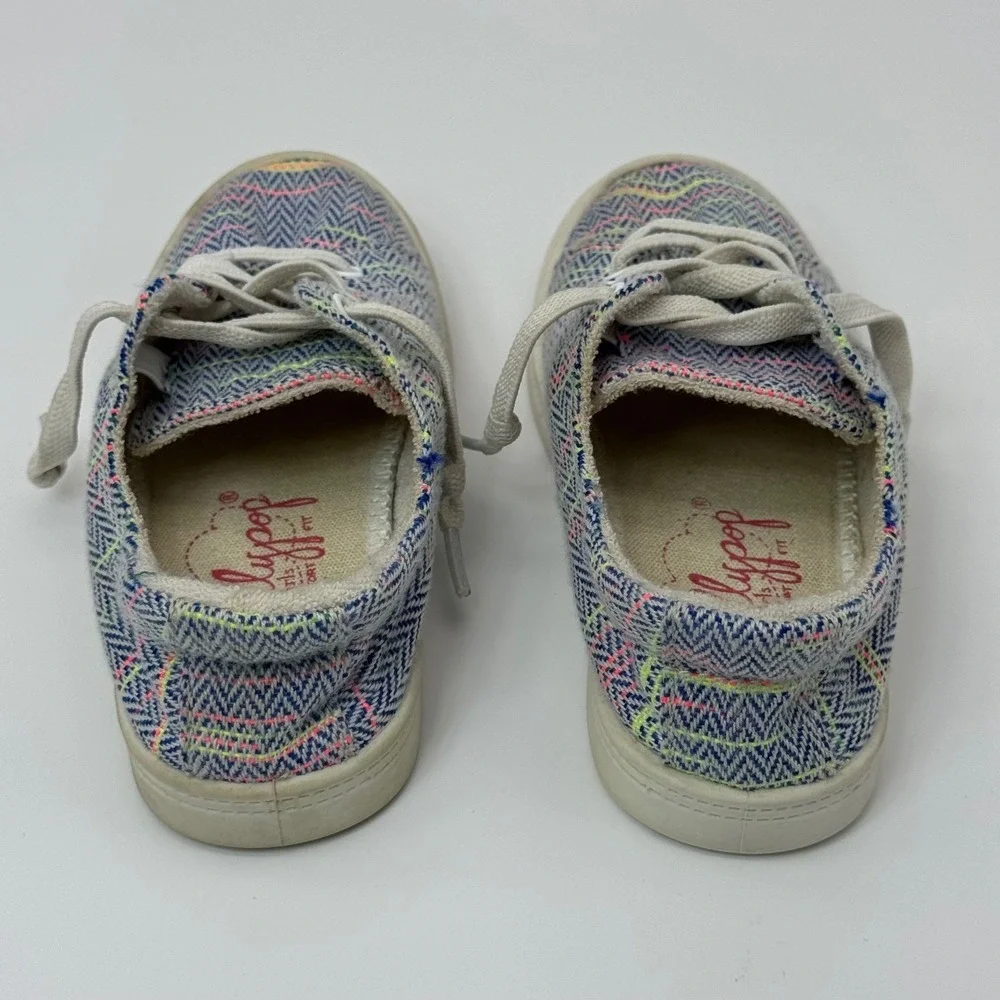 Lil‎ Lollies Girls Size 8M Blue Multi Chevron Textile Comfort Fit Sneakers